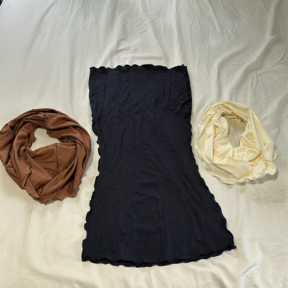 Suger Anglerox women's one size fits most scarf/dress/skirt- navy, cream, almond - Picture 5 of 8